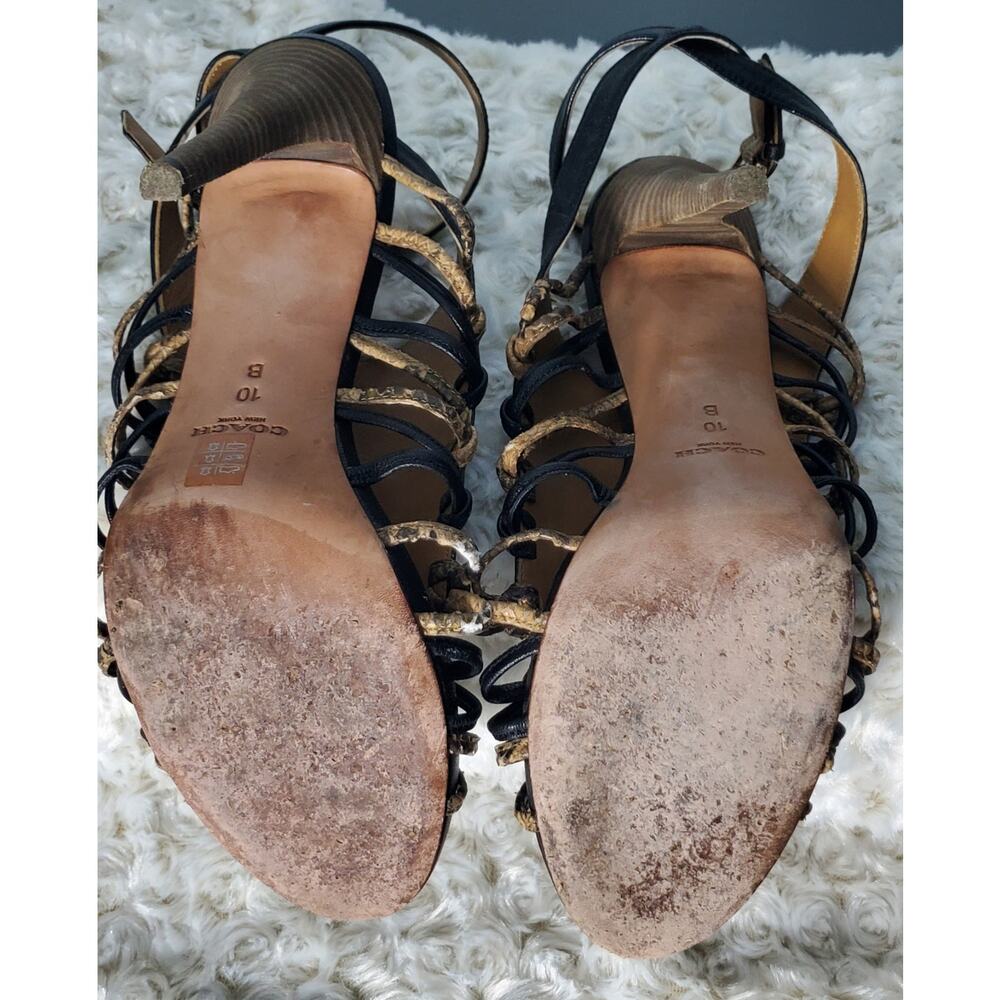 Coach Womens Black Leather Python Print Jody Pump… - image 6